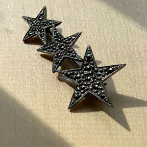 Sterling marcasite star bar pin